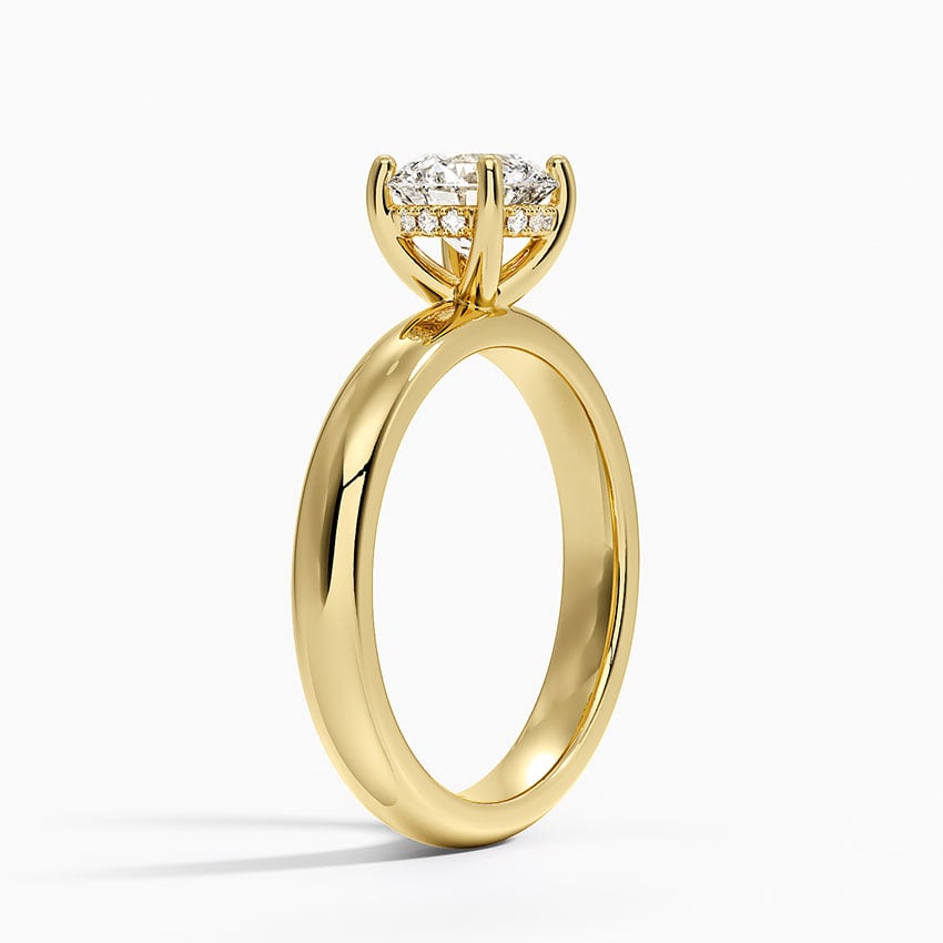 Sydney Perfect Fit Halo 3mm Diamond Ring Yellow Gold 18k Round Engagement Ring