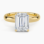 Sydney Perfect Fit Halo 3mm Diamond Ring Yellow Gold 18k Emerald Engagement Ring