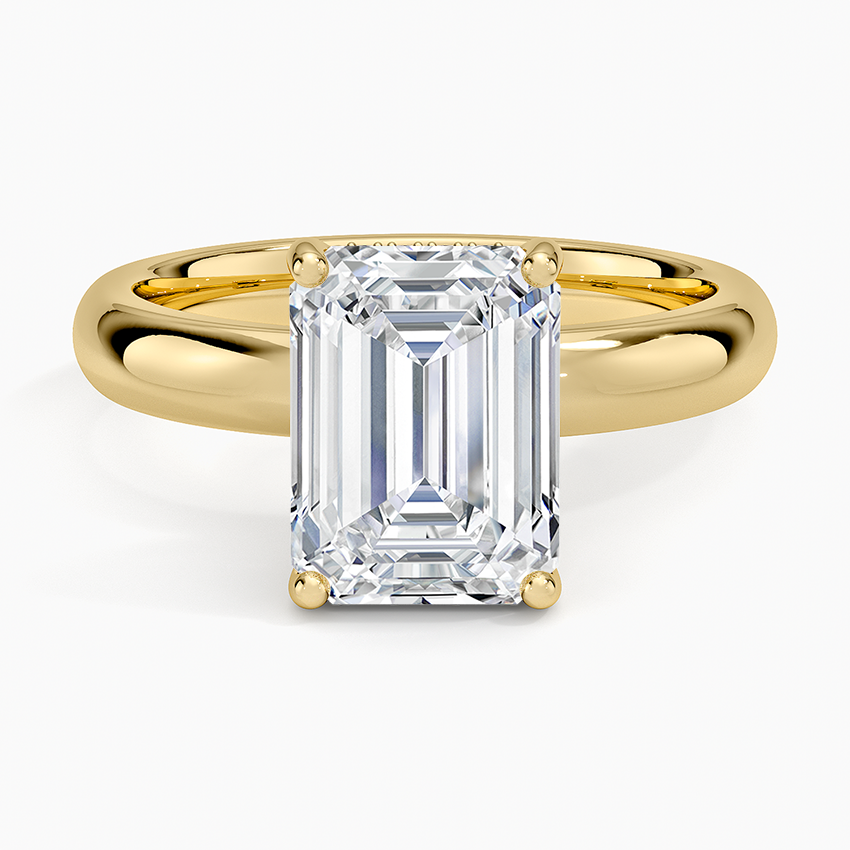 Sydney Perfect Fit Halo 3mm Diamond Ring Yellow Gold 18k Emerald Engagement Ring