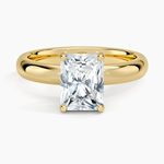 Sydney Perfect Fit Halo 3mm Diamond Ring Yellow Gold 18k Radiant Engagement Ring
