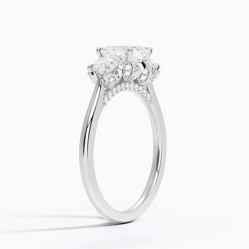 Petal Three Stone Diamond Ring (2/3 ct. tw.) Platinum Asscher Engagement Ring