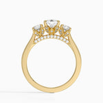 Petal Three Stone Diamond Ring (2/3 ct. tw.) Yellow Gold 18k Cushion Engagement Ring