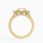 Petal Three Stone Diamond Ring (2/3 ct. tw.) Yellow Gold 18k Emerald Engagement Ring