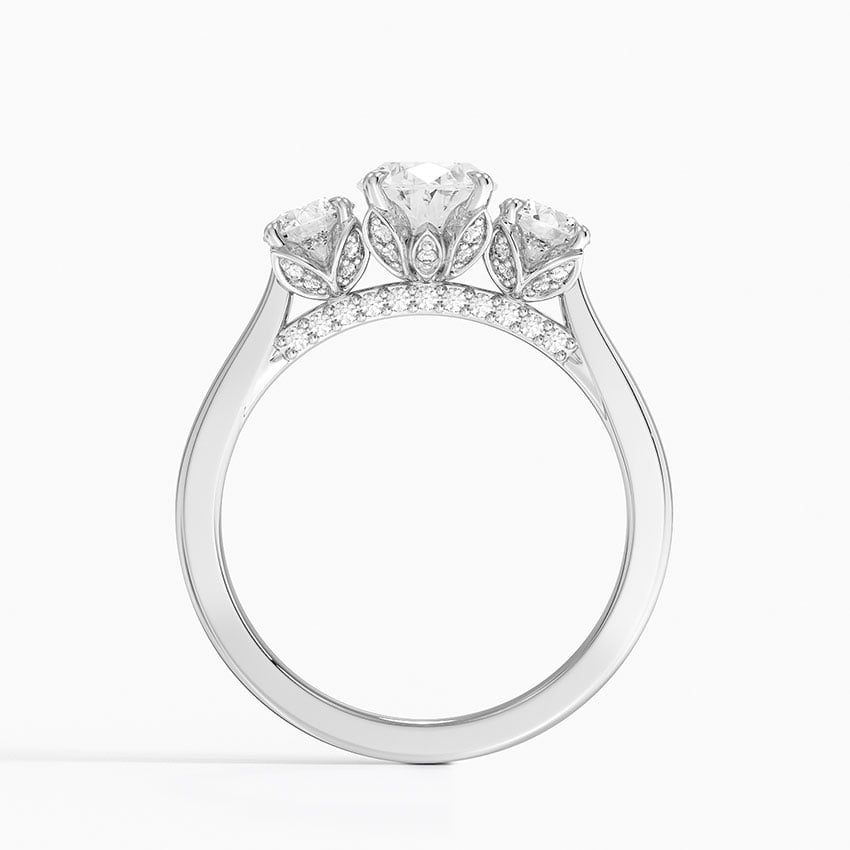 Petal Three Stone Diamond Ring (2/3 ct. tw.) Platinum Oval Engagement Ring