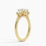 Petal Three Stone Diamond Ring (2/3 ct. tw.) Yellow Gold 18k Oval Engagement Ring