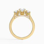 Petal Three Stone Diamond Ring (2/3 ct. tw.) Yellow Gold 18k Oval Engagement Ring