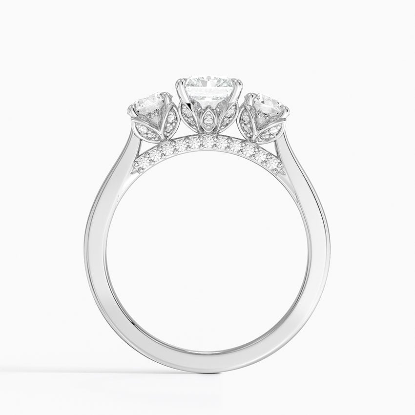 Petal Three Stone Diamond Ring (2/3 ct. tw.) Platinum Radiant Engagement Ring