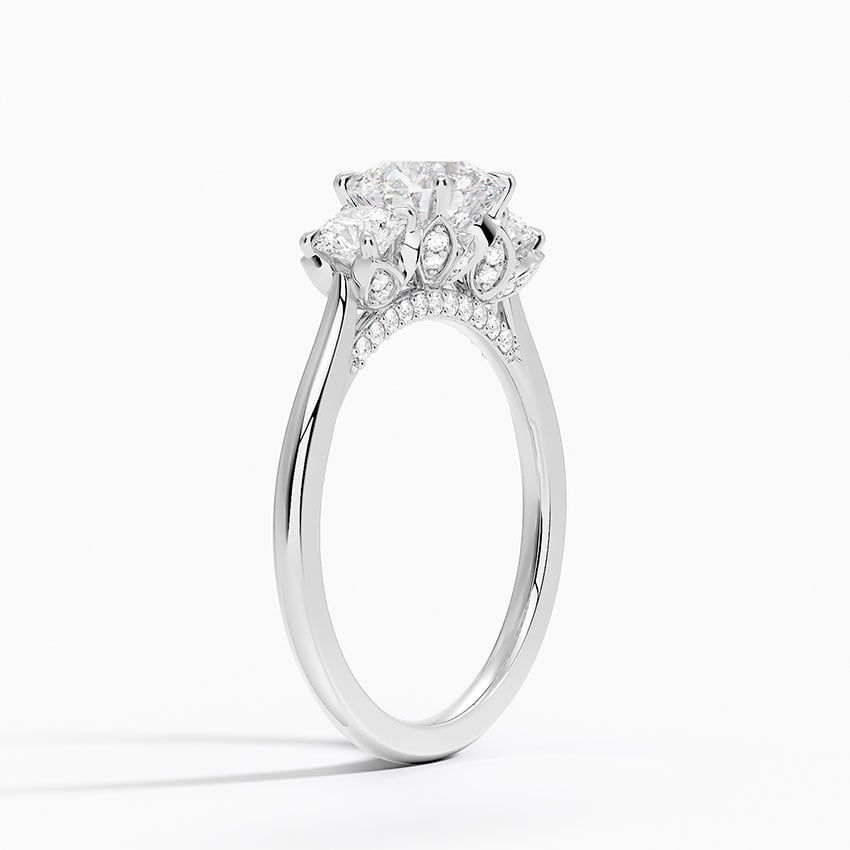 Petal Three Stone Diamond Ring (2/3 ct. tw.) Platinum Round Engagement Ring