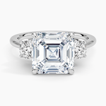 Petal Three Stone Diamond Ring (2/3 ct. tw.) Platinum Asscher Engagement Ring