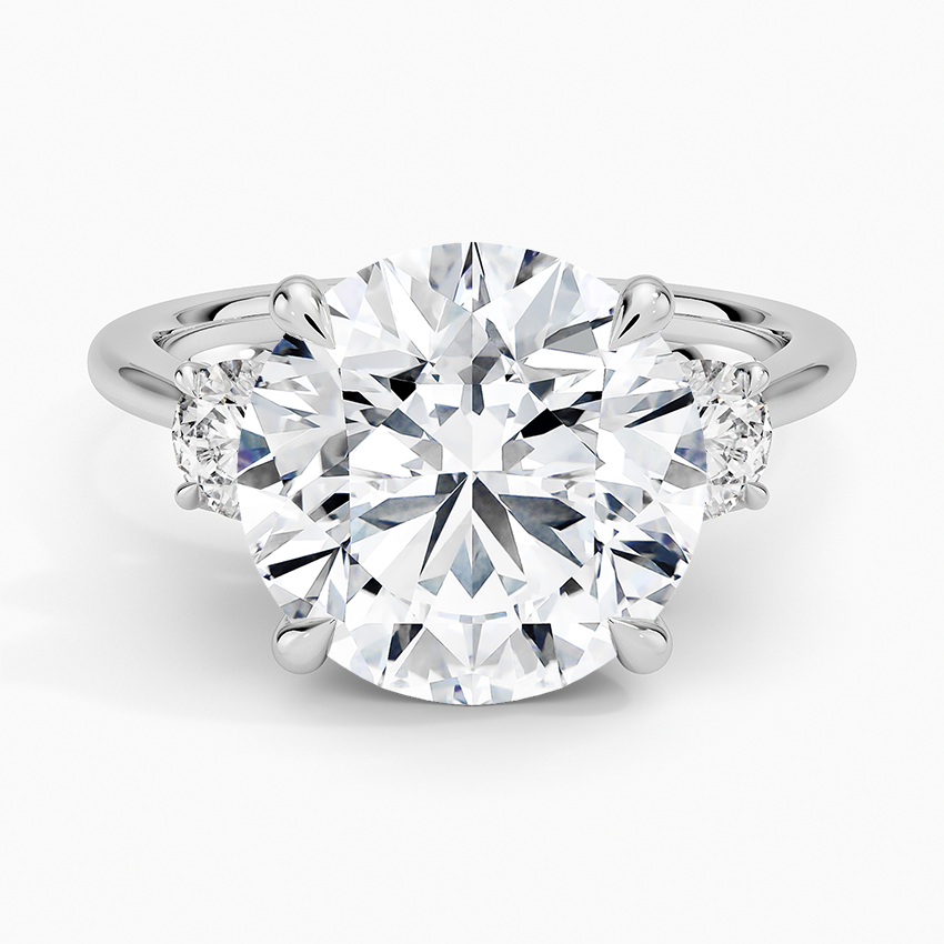 Petal Three Stone Diamond Ring (2/3 ct. tw.) Platinum Round Engagement Ring
