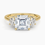 Petal Three Stone Diamond Ring (2/3 ct. tw.) Yellow Gold 18k Asscher Engagement Ring