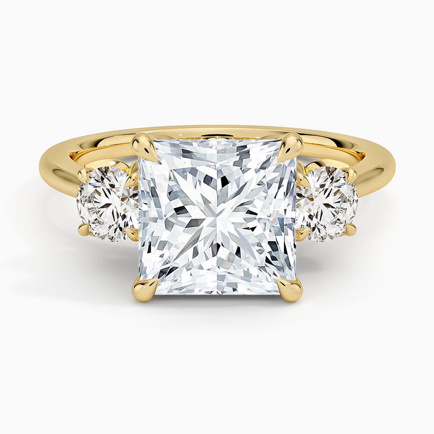 Petal Three Stone Diamond Ring (2/3 ct. tw.) Yellow Gold 18k Princess Engagement Ring