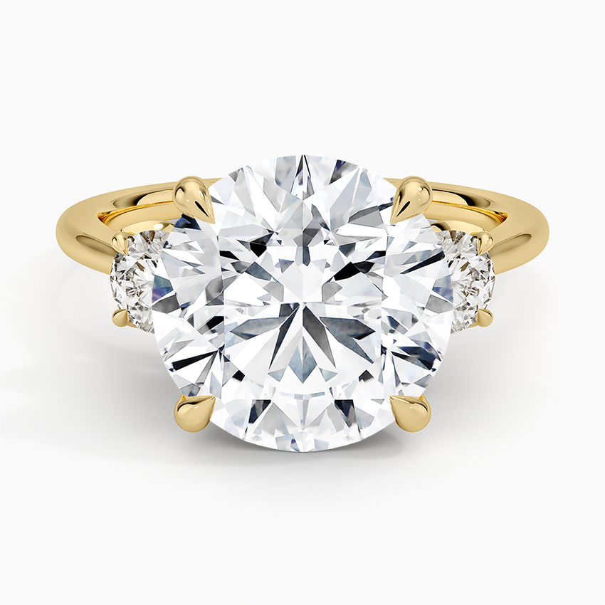 Petal Three Stone Diamond Ring (2/3 ct. tw.) Yellow Gold 18k Round Engagement Ring