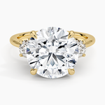 Petal Three Stone Diamond Ring (2/3 ct. tw.) Yellow Gold 18k Round Engagement Ring