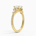 Luxe Nadia Pavé Diamond Ring (1/2 ct. tw.) Yellow Gold 18k Asscher Engagement Ring