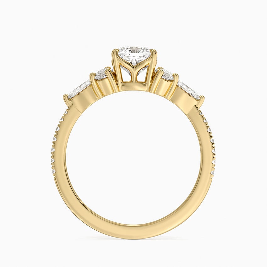 Luxe Nadia Pavé Diamond Ring (1/2 ct. tw.) Yellow Gold 18k Cushion Engagement Ring