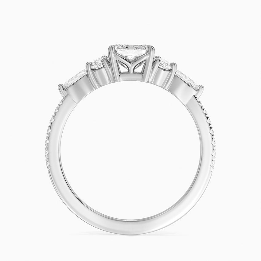 Luxe Nadia Pavé Diamond Ring (1/2 ct. tw.) Platinum Emerald Engagement Ring