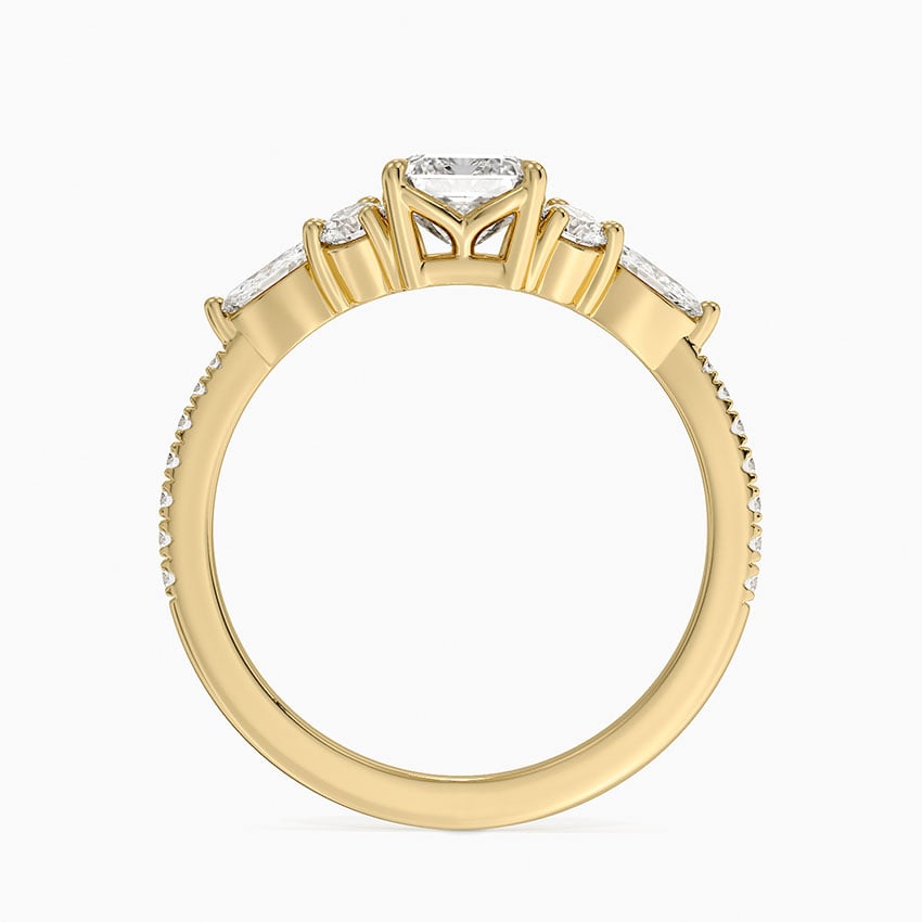 Luxe Nadia Pavé Diamond Ring (1/2 ct. tw.) Yellow Gold 18k Emerald Engagement Ring