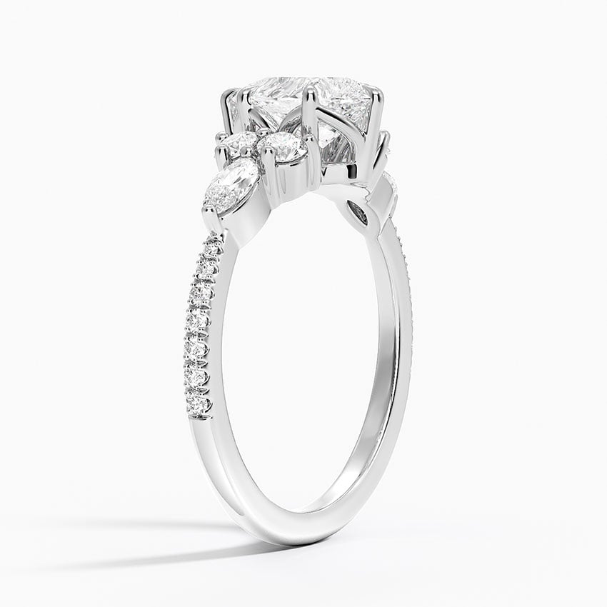 Luxe Nadia Pavé Diamond Ring (1/2 ct. tw.) Platinum Pear Engagement Ring