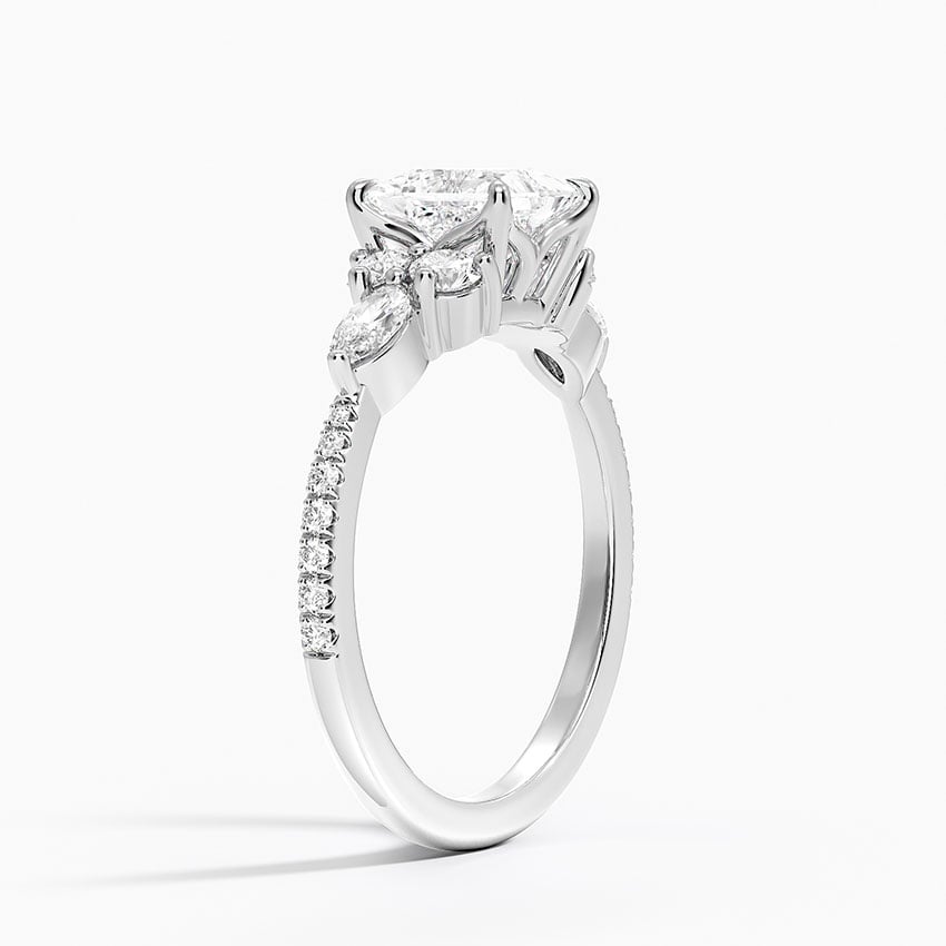 Luxe Nadia Pavé Diamond Ring (1/2 ct. tw.) Platinum Princess Engagement Ring