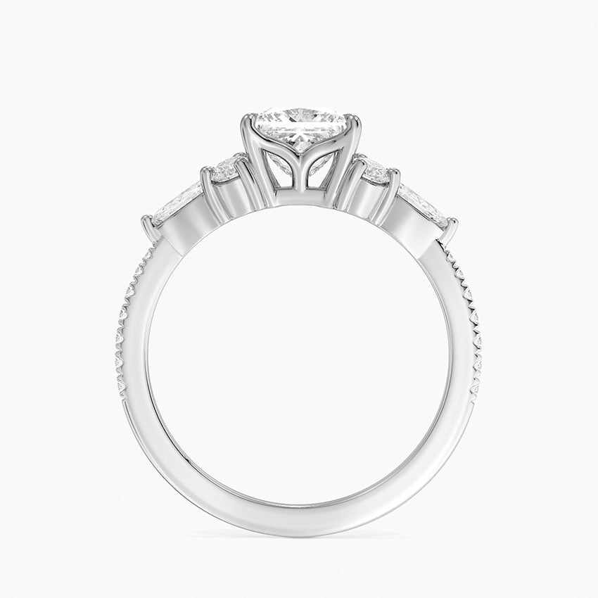 Luxe Nadia Pavé Diamond Ring (1/2 ct. tw.) Platinum Princess Engagement Ring