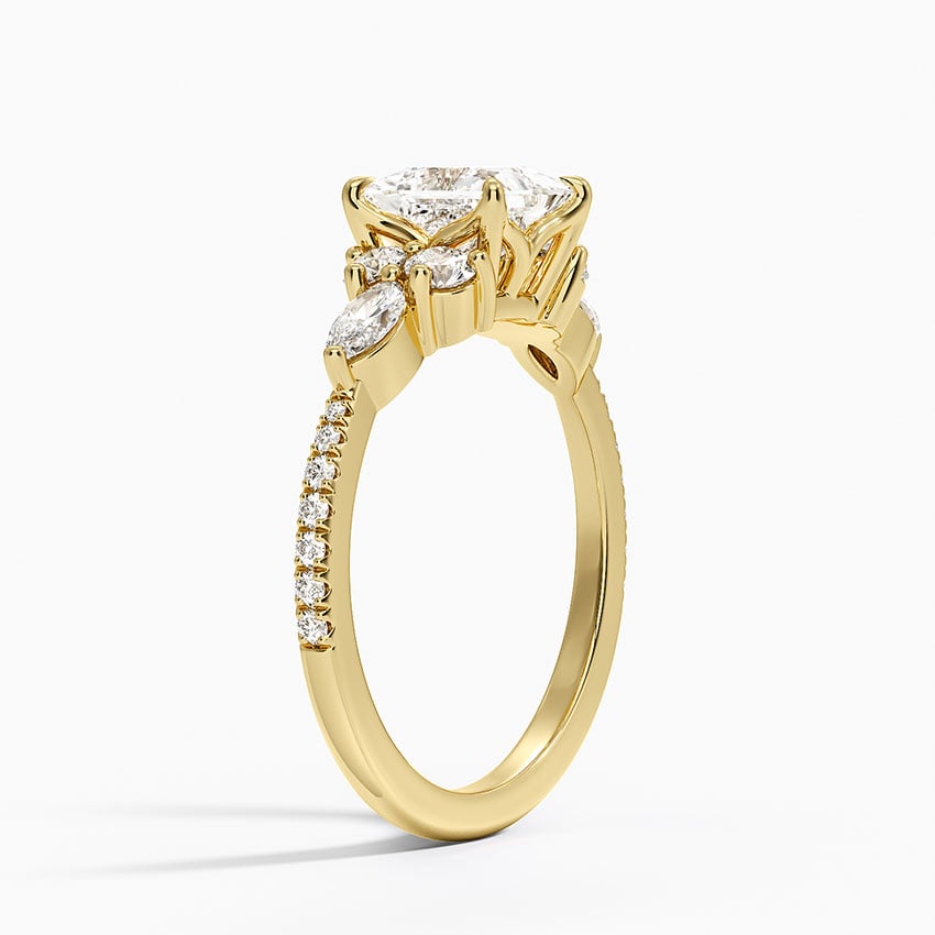 Luxe Nadia Pavé Diamond Ring (1/2 ct. tw.) Yellow Gold 18k Princess Engagement Ring
