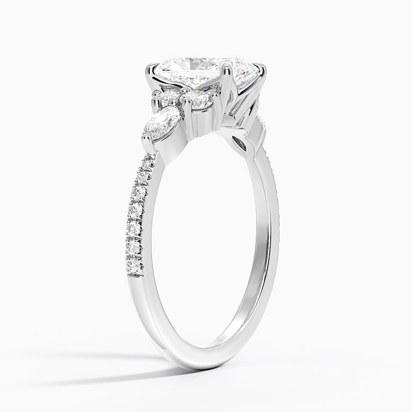 Luxe Nadia Pavé Diamond Ring (1/2 ct. tw.) Platinum Radiant Engagement Ring