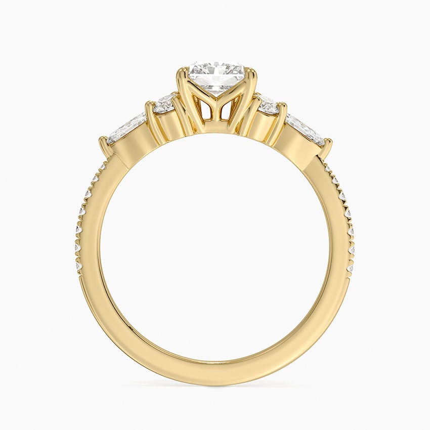 Luxe Nadia Pavé Diamond Ring (1/2 ct. tw.) Yellow Gold 18k Radiant Engagement Ring