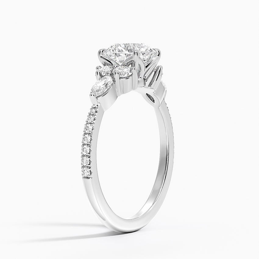 Luxe Nadia Pavé Diamond Ring (1/2 ct. tw.) Platinum Round Engagement Ring