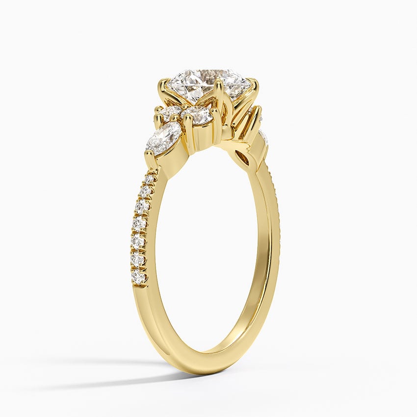 Luxe Nadia Pavé Diamond Ring (1/2 ct. tw.) Yellow Gold 18k Round Engagement Ring