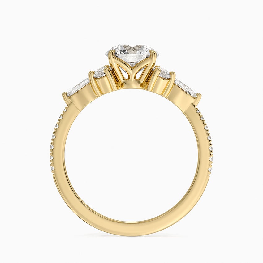 Luxe Nadia Pavé Diamond Ring (1/2 ct. tw.) Yellow Gold 18k Round Engagement Ring