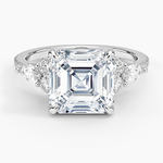 Luxe Nadia Pavé Diamond Ring (1/2 ct. tw.) Platinum Asscher Engagement Ring