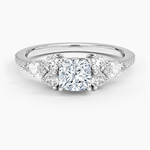 Luxe Nadia Pavé Diamond Ring (1/2 ct. tw.) Platinum Cushion Engagement Ring