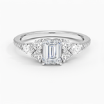Luxe Nadia Pavé Diamond Ring (1/2 ct. tw.) Platinum Emerald Engagement Ring