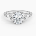 Luxe Nadia Pavé Diamond Ring (1/2 ct. tw.) Platinum Oval Engagement Ring
