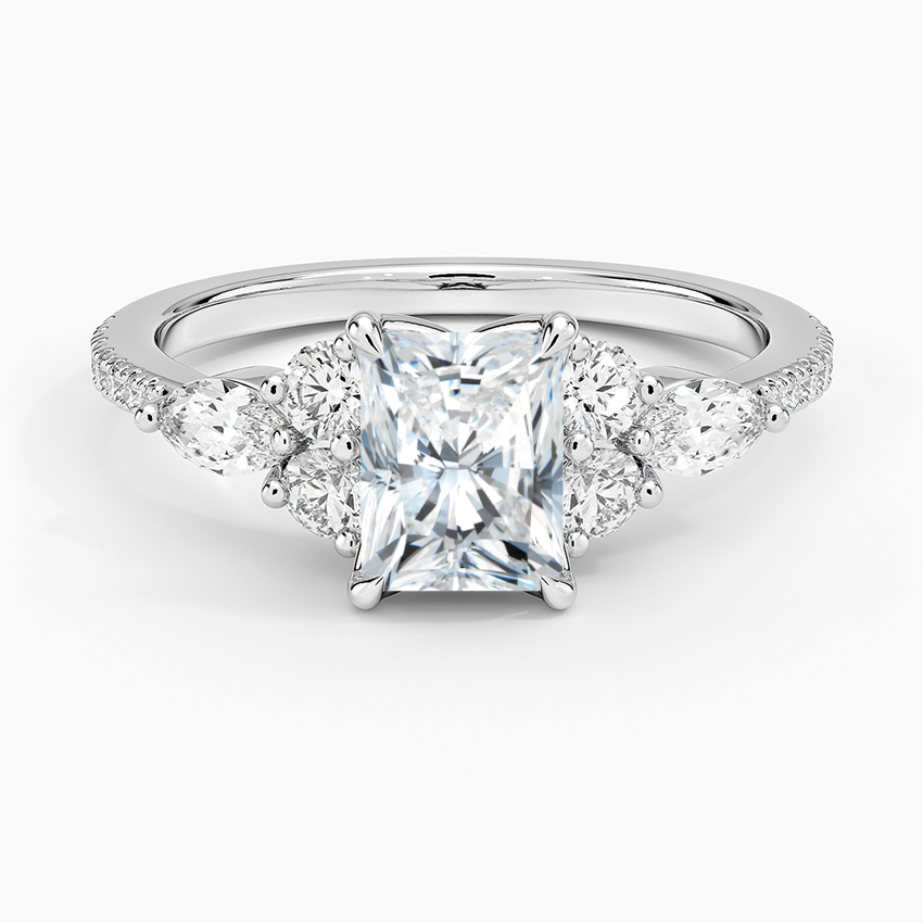 Luxe Nadia Pavé Diamond Ring (1/2 ct. tw.) Platinum Radiant Engagement Ring