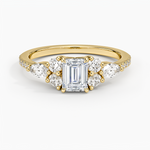 Luxe Nadia Pavé Diamond Ring (1/2 ct. tw.) Yellow Gold 18k Emerald Engagement Ring