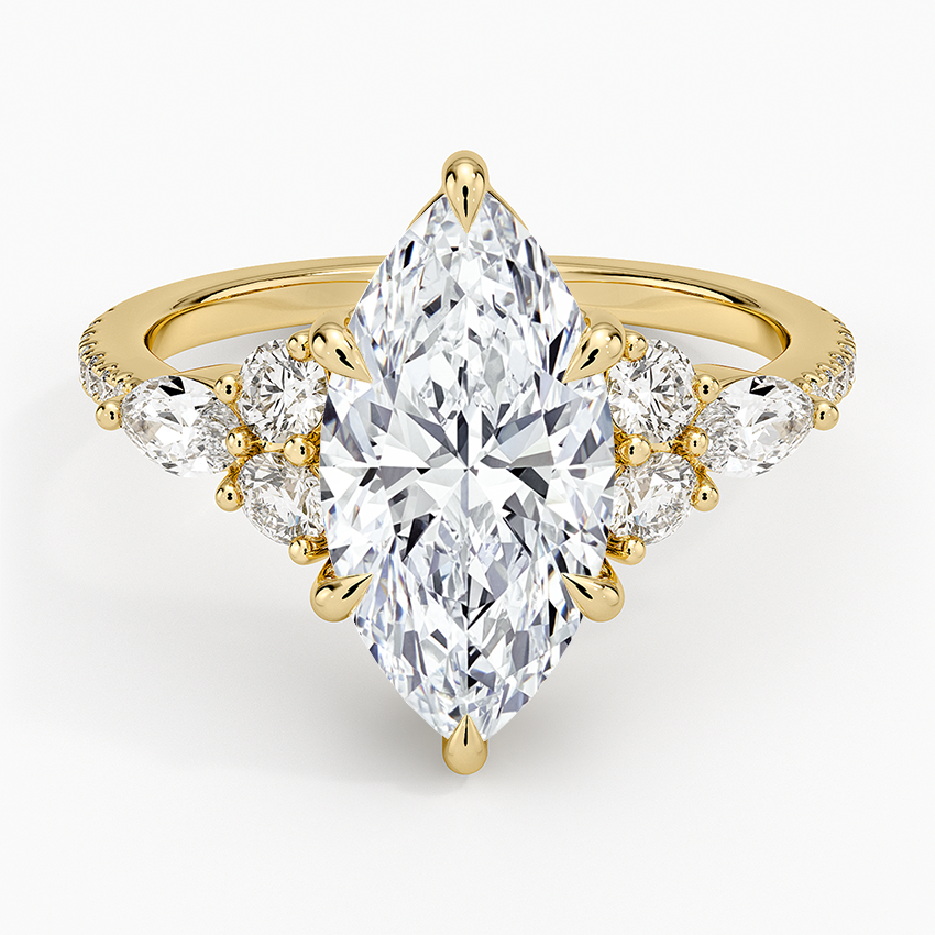 Luxe Nadia Pavé Diamond Ring (1/2 ct. tw.) Yellow Gold 18k Marquise Engagement Ring
