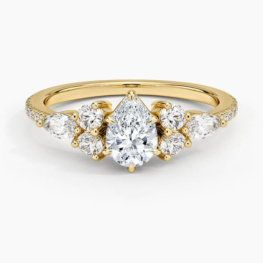 Luxe Nadia Pavé Diamond Ring (1/2 ct. tw.) Yellow Gold 18k Pear Engagement Ring