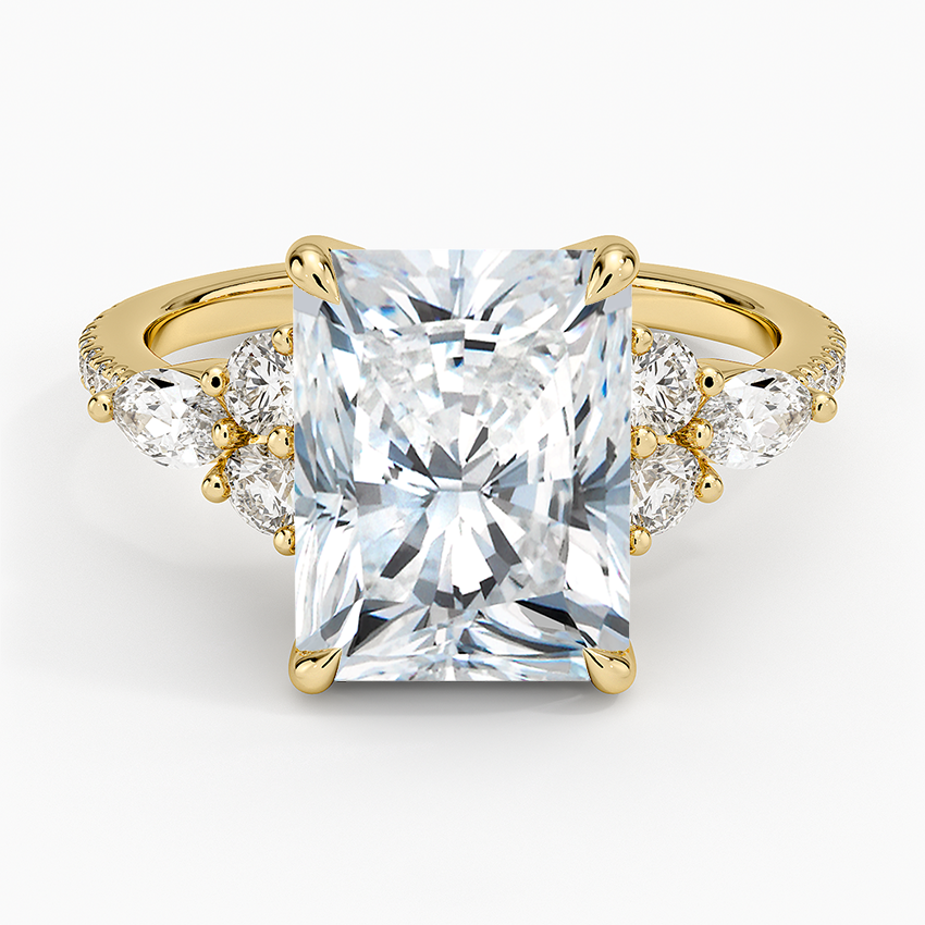 Luxe Nadia Pavé Diamond Ring (1/2 ct. tw.) Yellow Gold 18k Radiant Engagement Ring