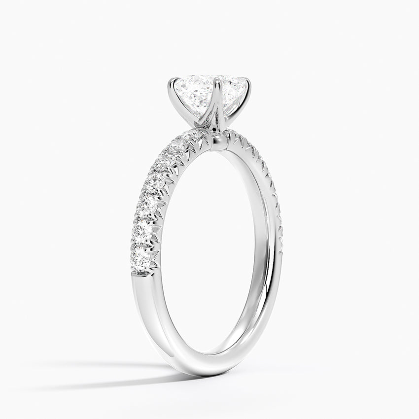 Luxe Amelie Diamond Ring (3/8 ct. tw.) Platinum Cushion Engagement Ring