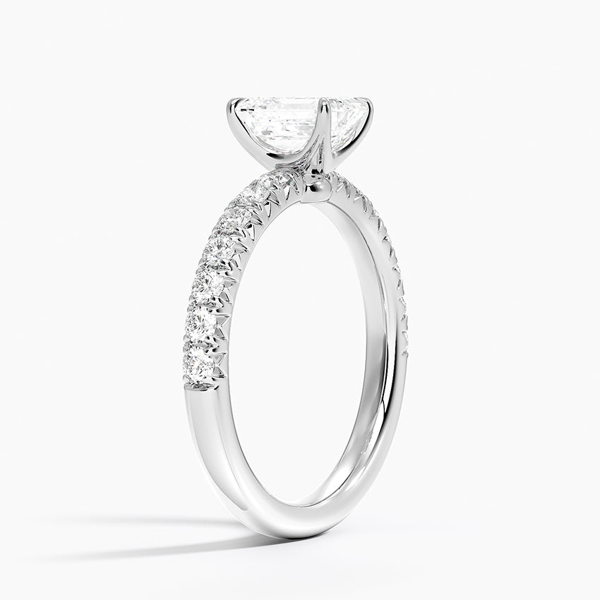 Luxe Amelie Diamond Ring (3/8 ct. tw.) Platinum Emerald Engagement Ring