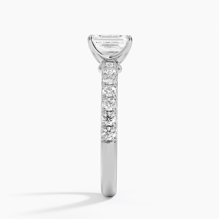 Luxe Amelie Diamond Ring (3/8 ct. tw.) Platinum Emerald Engagement Ring