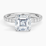 Luxe Amelie Diamond Ring (3/8 ct. tw.) Platinum Asscher Engagement Ring
