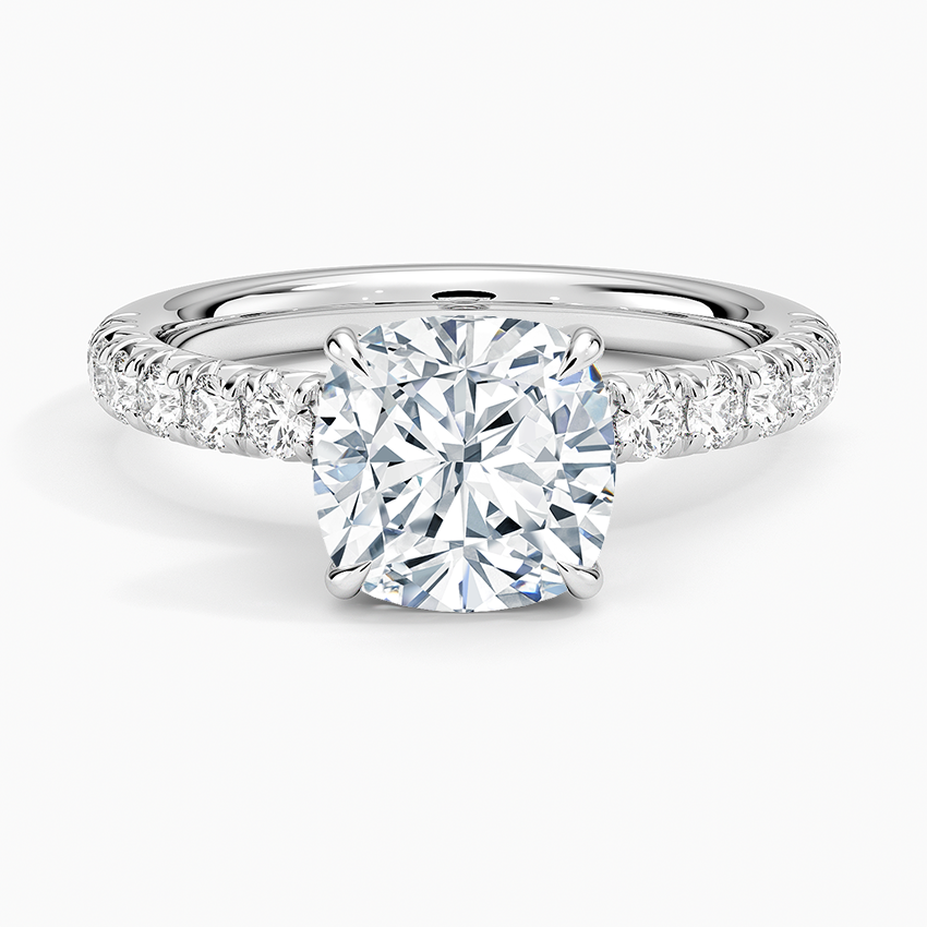 Luxe Amelie Diamond Ring (3/8 ct. tw.) Platinum Cushion Engagement Ring