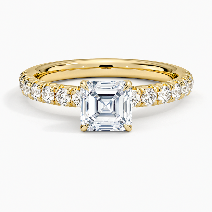 Luxe Amelie Diamond Ring (3/8 ct. tw.) Yellow Gold 18k Asscher Engagement Ring