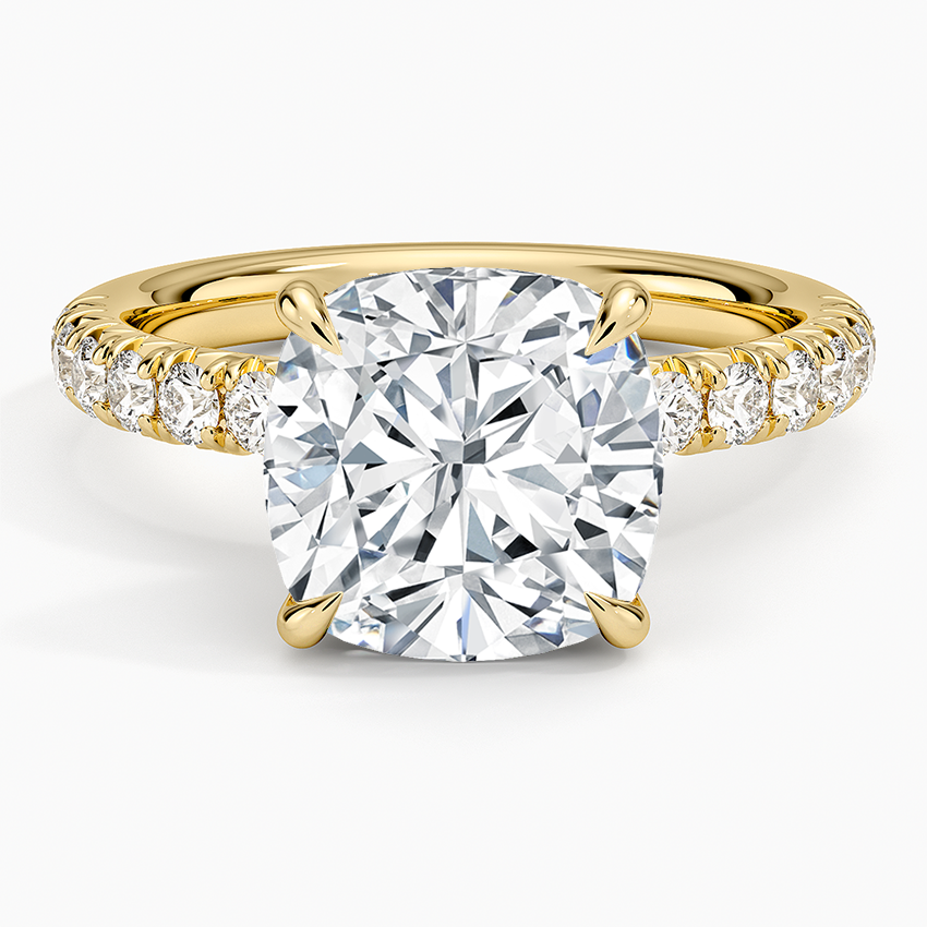 Luxe Amelie Diamond Ring (3/8 ct. tw.) Yellow Gold 18k Cushion Engagement Ring