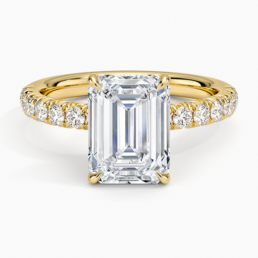 Luxe Amelie Diamond Ring (3/8 ct. tw.) Yellow Gold 18k Emerald Engagement Ring