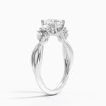 Willow Three Stone Diamond Ring (1/3 ct. tw.) Platinum Cushion Engagement Ring