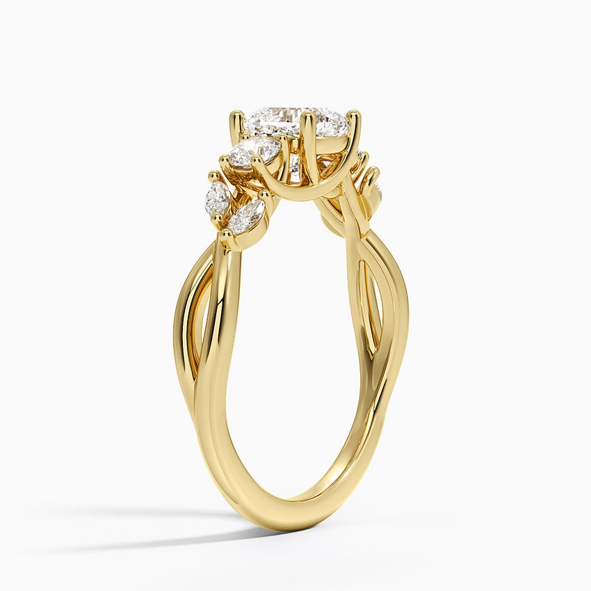 Willow Three Stone Diamond Ring (1/3 ct. tw.) Yellow Gold 18k Cushion Engagement Ring